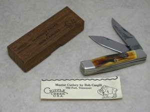 Cripple Creek Old Fort TN USA Bob Cargill Stag 1991 AMKCA Railsplitter Jack Knife in Box 