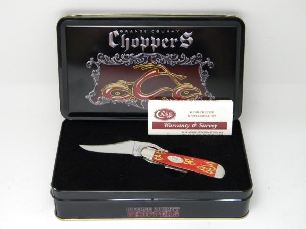Case XX USA 2005 Flamed Red Bone 61953 L SS Orange County Choppers Russlock Knife in Tin Case XX USA 2005 Flamed Red Bone 61953 L SS Orange County Choppers Russlock Knife in Tin