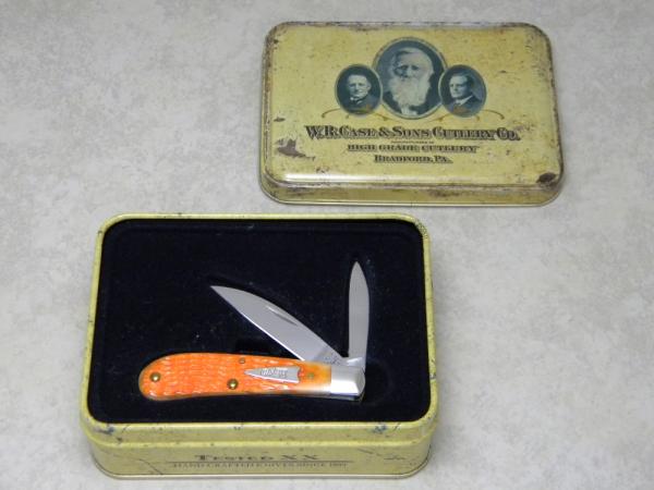 Case USA 2010 Orange Bone TB62117 SS Tony Bose Sway Back Gent Knife in Tin Case USA 2010 Orange Bone TB62117 SS Tony Bose Sway Back Gent Knife in Tin