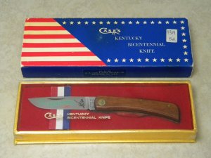 Case XX USA 1975 Wood P137 SS Kentucky Bicentennial Sodbuster Knife in Box