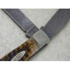 Case XX USA 1 Dot (1989) ROG6254 D Rogers Bone Damascus Trapper Knife Case XX USA 1 Dot (1989) ROG6254 D Rogers Bone Damascus Trapper Knife