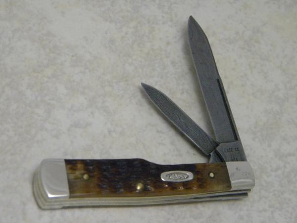 Case XX USA 1 Dot (1989) ROG6215 D Rogers Bone Damascus Gunstock Knife Case XX USA 1 Dot (1989) ROG6215 D Rogers Bone Damascus Gunstock Knife