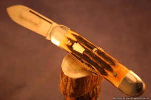 Schatt & Morgan Cutlery #63 Rail Splitter Torched Stag 1 of 10 Issued.   #1363