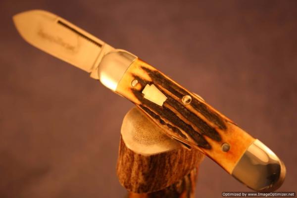 Schatt & Morgan Cutlery #63 Rail Splitter Torched Stag 1 of 10 Issued. #1363 Schatt & Morgan Cutlery #63 Rail Splitter Torched Stag 1 of 10 Issued. #1363