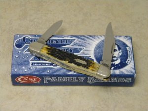 Crandall Cut. Co. USA 2007 Olive Green Bone 6208 SS First Run Half Whittler Knife in Box