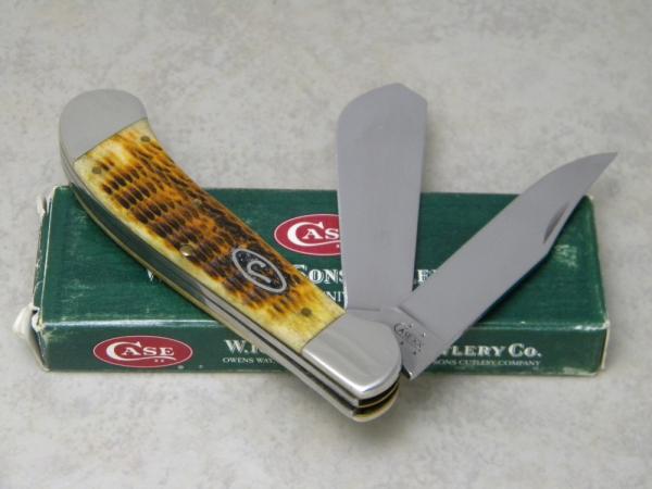 Case XX USA 2006 Antique Orange Bone 62100 SS Saddlehorn Knife in Box
