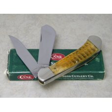 Case XX USA 2006 Antique Orange Bone 62100 SS Saddlehorn Knife in Box
