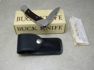 Buck USA Model # 500 Maroon Micarta Duke Lockback Knife in Box Pre 1986