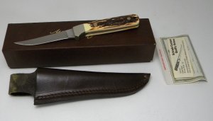 Schrade + USA 164UH Staglon Uncle Henry Badger Fixed Blade Sheath Knife in Box