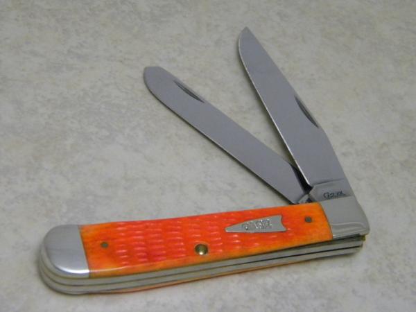 Case XX USA 2008 Orange Bone 6254 SS Trapper Knife Case XX USA 2008 Orange Bone 6254 SS Trapper Knife