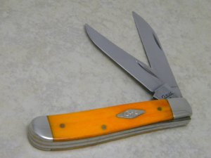 Case XX USA 2009 Smooth Orange Bone 6207W SS Wharncliffe Mini Trapper Knife