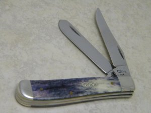 Case XX USA 2 Dot (1998) Purple Appaloosa Bone 6207 SS Mini Trapper Knife