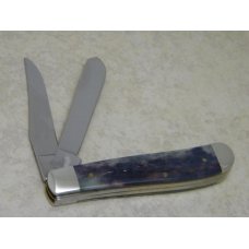 Case XX USA 2 Dot (1998) Purple Appaloosa Bone 6207 SS Mini Trapper Knife Case XX USA 2 Dot (1998) Purple Appaloosa Bone 6207 SS Mini Trapper Knife