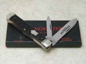 Winchester Trademark USA 1987 Bone 2921 Coffin Jack Knife in Box