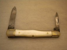 Miller Bros Swell Center Pen Knife - Pearl Handles - Solid Old Knife - Circa 1872-1926 Miller Bros Swell Center Pen Knife - Pearl Handles - Solid Old Knife - Circa 1872-1926