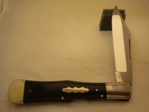 Edw K. Tyron Co made by Miller Bros - Long Pull Lock Back Folding Hunter - Ebony - Circa 1872-1926