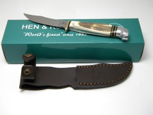 Hen & Rooster Spain Stag HR5048 Fixed Blade Sheath Knife In Box