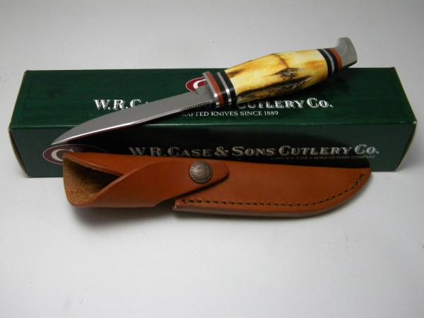 Case XX USA 2006 Genuine Stag 5 FINN Hunter Fixed Blade Sheath Knife in Box - Case Item # 05554