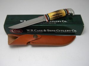 Case XX USA 2007 Genuine Stag 565-5 Hunter Fixed Blade Sheath Knife in Box - Case Item # 05552