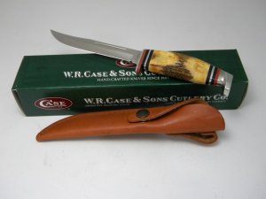 Case XX USA 2006 Genuine Stag 516-5 Hunting Fixed Blade Sheath Knife in Box - Case Item # 05553