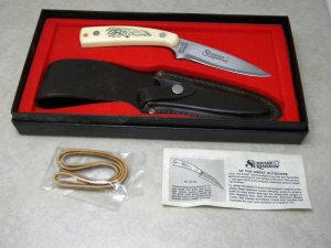 Schrade USA SC501 Scrimshaw Drop Point Fixed Blade Sheath Knife c. 1979 - NIB