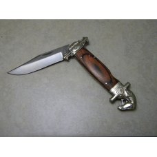 Will & Finck S.F. CAL Stainless Steel Japan UC527 Wood Horse Head Lockback Knife In Box