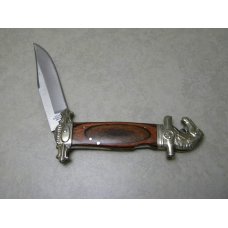 Will & Finck S.F. CAL Stainless Steel Japan UC527 Wood Horse Head Lockback Knife In Box