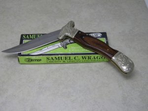 Samuel C Wragg Celebrated Cutlery UC461 Stainless Japan (United Cutlery) Lockback Knife in Box