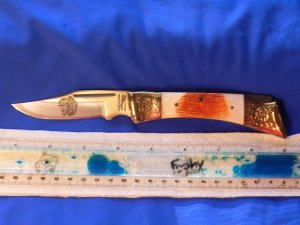Vintage Parker IMAI K-267 Lockback Hunting Knife w/ Bison/Buffalo Blade Etch -NOS: Serial #482