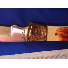 Vintage Parker IMAI K-267 Lockback Hunting Knife w/ Bison/Buffalo Blade Etch -NOS: Serial #482 Vintage Parker IMAI K-267 Lockback Hunting Knife w/ Bison/Buffalo Blade Etch -NOS: Serial #482