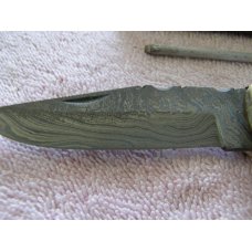 Mint Unmarked Damascus blade Folding Knife Mint Unmarked Damascus blade Folding Knife