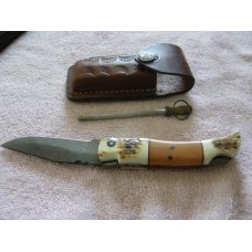 Mint Unmarked Damascus blade Folding Knife Mint Unmarked Damascus blade Folding Knife