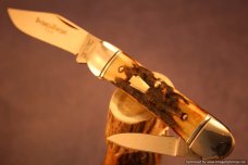 Schatt & Morgan Cutlery #64 Torched Stag Canoe Short Run 1 of 30.   #1404