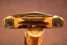 Schatt & Morgan Cutlery #64 Torched Stag Canoe Short Run 1 of 30.   #1404