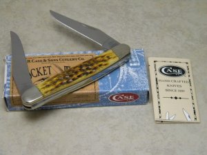 Case XX 2004 Pocket Worn  Antique Bone Muskrat 05444 Knife - New in Box