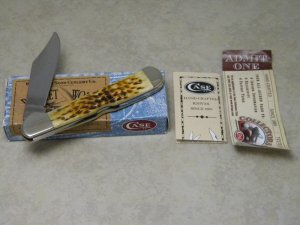 Case XX 2003 Copperlock 61549 L SS  Pocket Worn  Antique Bone  Knife - New in Box