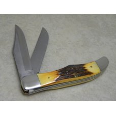 Case XX Stainless USA 3 Dot (1977) Stag 5265 SAB SSP Blue Scroll Folding Hunter Knife