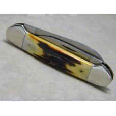 Case XX Stainless USA 3 Dot (1977) Stag 52131 SSP Blue Scroll Canoe Knife Case XX Stainless USA 3 Dot (1977) Stag 52131 SSP Blue Scroll Canoe Knife