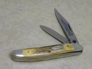 Case XX Stainless USA 3 Dot (1977) Stag 52087 SSP Blue Scroll Jack Knife