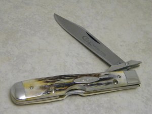 Case XX Stainless USA 4 Dot (1976) Stag 5111 1/2 L SSP Razor Edge Cheetah Pattern Knife