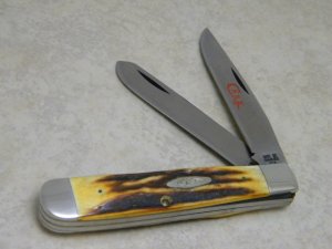 Case XX Stainless USA 2 Dot (1978) Stag 5254 SSP Red Etch Trapper Knife