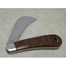 Case XX USA 1 Dot (1979) Laminated Wood 61011 Hawkbill Pruner Knife