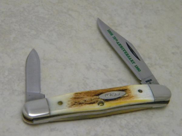 Case XX SS USA 10 Dot (1980) 75th Anniversary Stag 5208 SSP Half Whittler Knife Case XX SS USA 10 Dot (1980) 75th Anniversary Stag 5208 SSP Half Whittler Knife