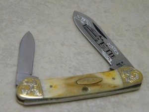 Case XX SS USA 10 Dot (1980) Stag 52131 SSP Engraved Bolsters 2 Blade Canoe Knife