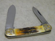 Case XX SS USA 10 Dot (1980) Stag 52131 SSP Engraved Bolsters 2 Blade Canoe Knife Case XX SS USA 10 Dot (1980) Stag 52131 SSP Engraved Bolsters 2 Blade Canoe Knife