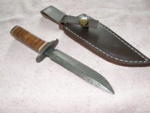 Damacus Fixed Blade Knife with sheath