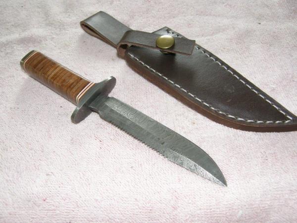 Damacus Fixed Blade Knife with sheath
