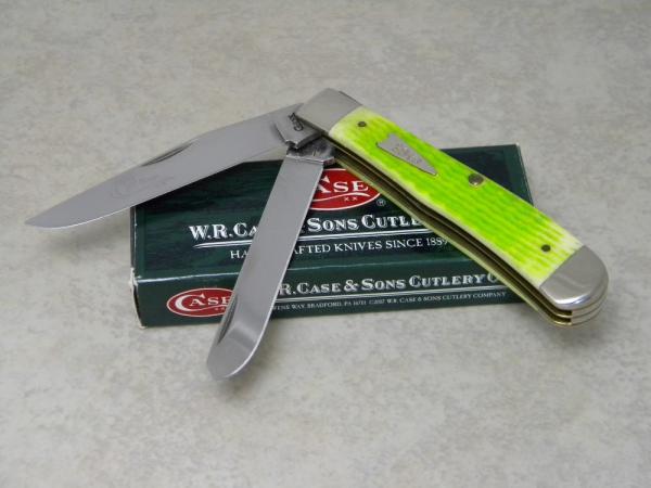 Case XX SS USA 1st Run 2009 Lime Green Trapper Knife in Box Case XX SS USA 1st Run 2009 Lime Green Trapper Knife in Box