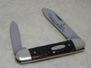 Case XX USA Dotted 1970's Pretty Bone 62131 Etched Canoe Knife