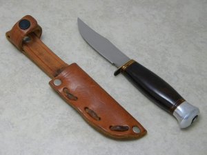 Coles NY Denmark Stainless Wood Small Fixed Blade Sheath Knife